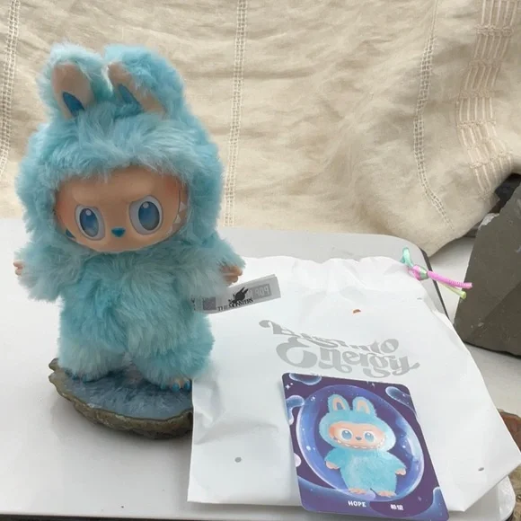 HardToFindVerifiedPOPMART the Monsters Big Into Energy “Hope” Blue PlushLabubu - Picture 4 of 14
